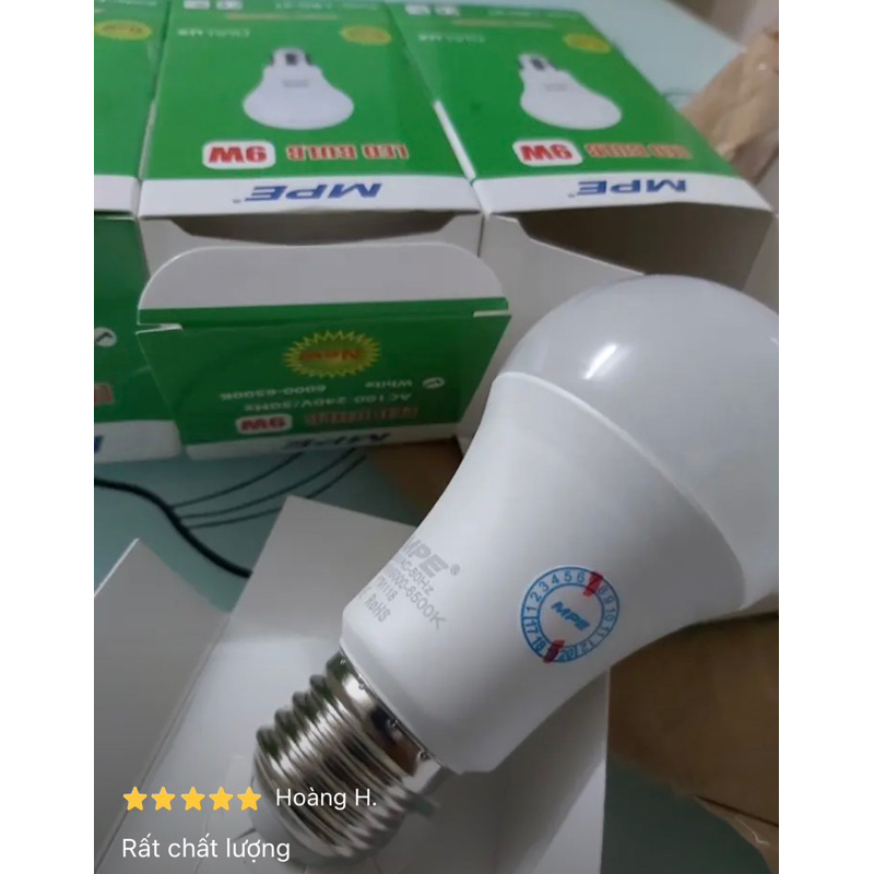 [MPE_Hàng Việt Nam] Bóng Đèn Led Bulb Tròn MPE 9W Ánh Sáng Trắng/Vàng