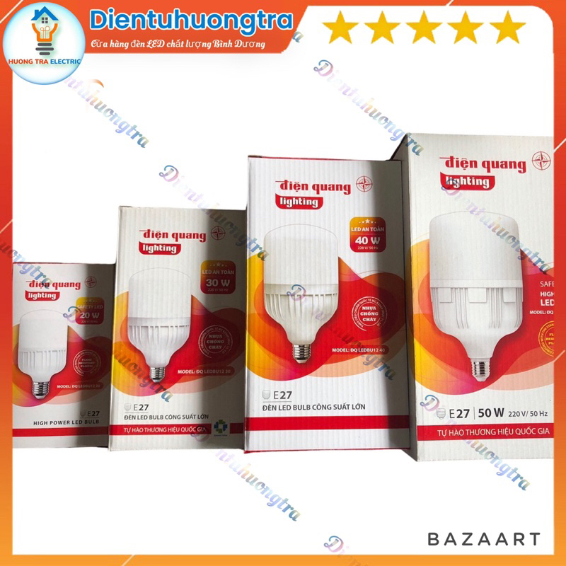 [ĐIỆN QUANG_Hàng Việt Nam] Bóng Đèn Led Bulb Trụ Điện Quang 50W Ánh Sáng Trắng