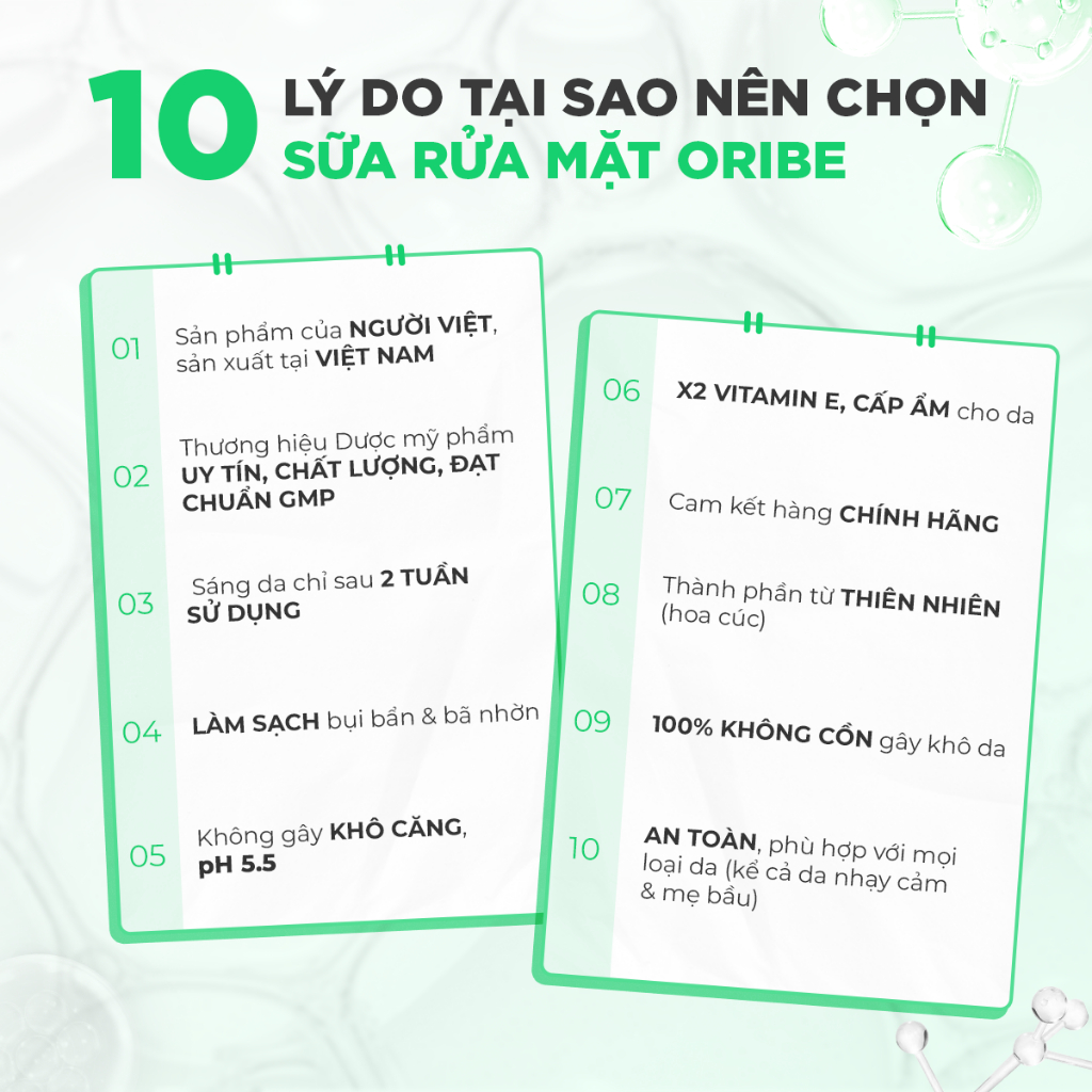 Sữa Rửa Mặt Oribe Dưỡng Ẩm Dịu Nhẹ Cho Da Mụn Dưỡng Trắng Da Thu Nhỏ Lỗ Chân Lông Kiềm Dầu Và Làm Sạch Da - 50g
