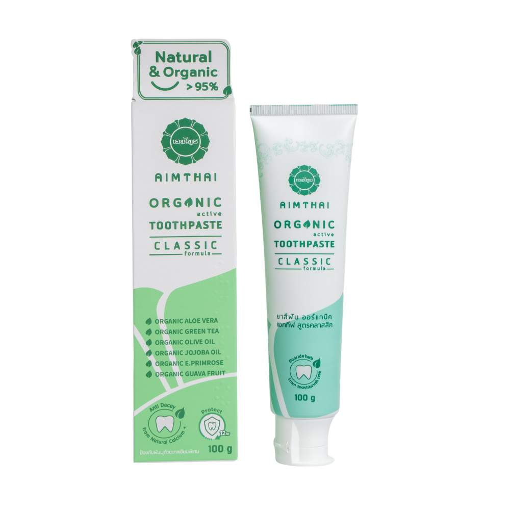 Kem Đánh Răng AimThai Thảo Dược – Organic 16 Chiết Xuất – Dịu Ê Buốt & Giữ Khoang Miệng Thoải Mái