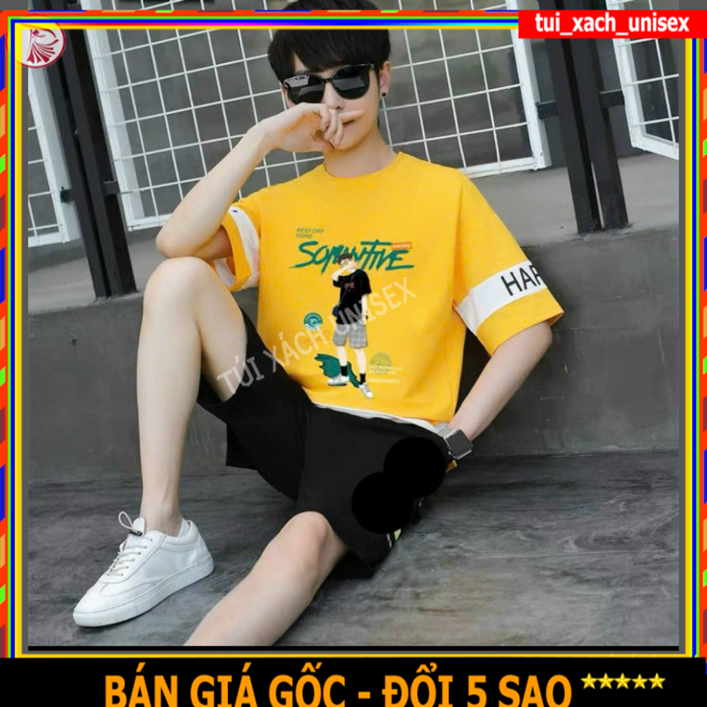 Đồ bộ thun nam 🚚 FREESHIP 🚚 Nguyên sét quần áo thể thao nam mẫu in hình tràng trai happy mẫu mới L1