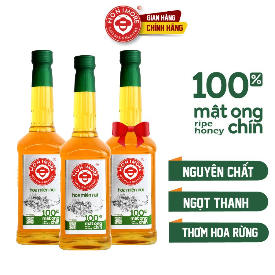 Ảnh Set 2 chai tặng 1 chai: Mật ong chín Hoa Miền Núi Honimore 630g -100% mật ong rừng nguyên chất 1