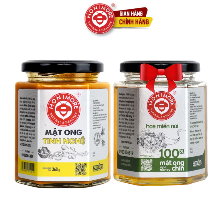 Ảnh Mật ong rừng tinh bột nghệ Honimore 360g và Mật ong nguyên chất 360g - tốt cho dạ dày, đẹp da 3
