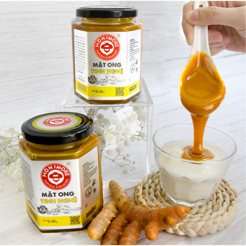Ảnh Mật ong rừng tinh bột nghệ Honimore 360g và Mật ong nguyên chất 360g - tốt cho dạ dày, đẹp da 2