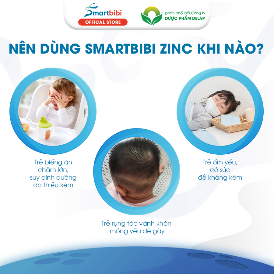 Kẽm Smartbibi Zinc bổ sung vitamin C giúp bé ăn ngon, giảm ốm vặt, tăng khả năng tập trung trí nhớ 30ml - hanzomart