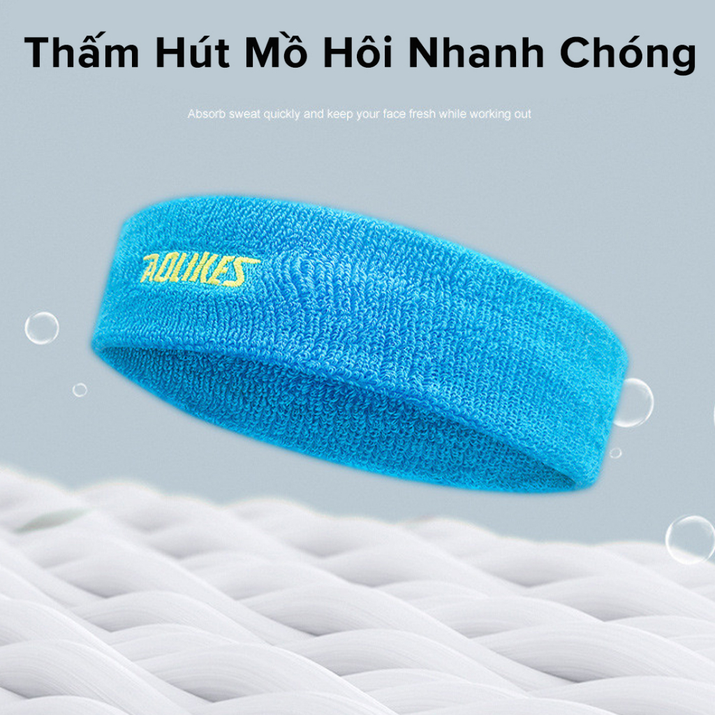 Ảnh Băng Đô Đeo Trán Ngăn Mồ Hôi Bản To Siêu Thấm Hút Cotton Dày Dặn Thoáng Khí Sweatband AL2108 Chạy Bộ Gym Hãng Aolikes 3