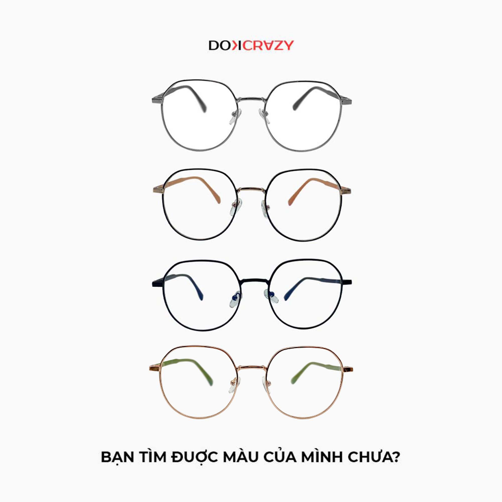 Ảnh Gọng kính DOKCRAZY - C - GAVIN hợp kim không gỉ Hot Trend, chống ánh sáng xanh, chống tia UV, unisex 3
