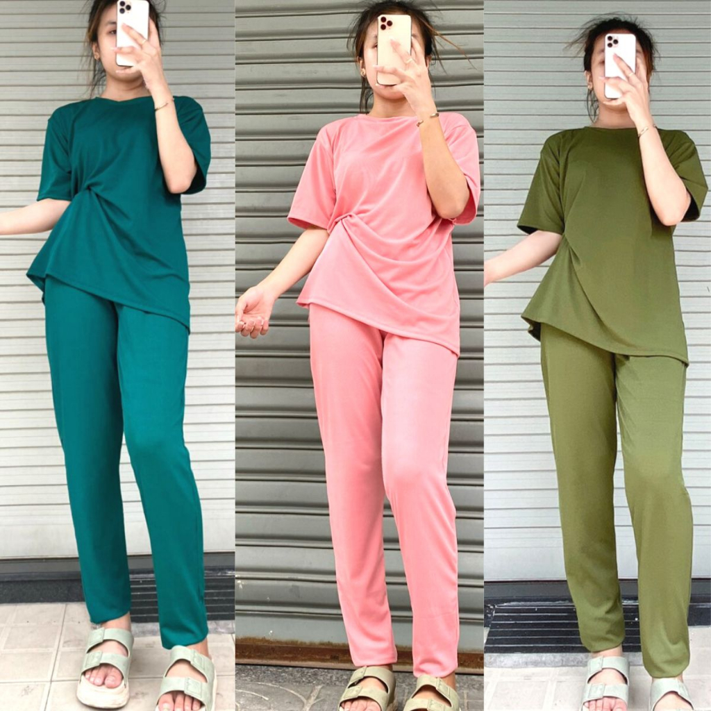 Sét Bộ Đẹp Sang Chảnh Chất Tăm Li Dày Dặn ESHOP Đồ Bộ Nữ Mặc Nhà Bigsize Quần Dài Ống Rộng Có Túi Đẹp Dễ Thương TL01