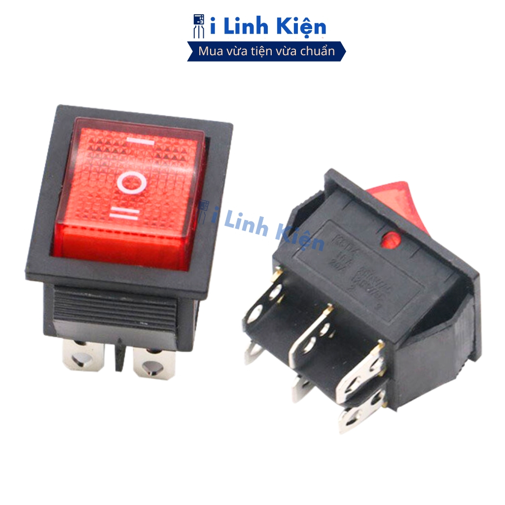 Công tắc bập bênh 6 chân KCD4 15A/250V 3 chế độ 25x31mm chất lượng cao ilinhkien.