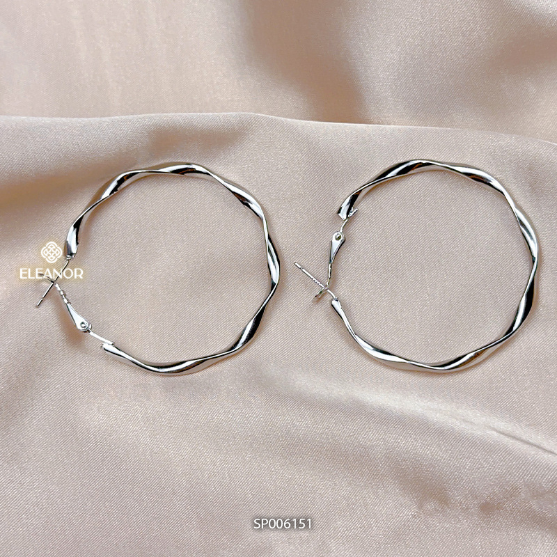 Bông tai nữ chuôi bạc 925 Eleanor Accessories tròn xoắn basic phụ kiện trang sức khuyên tai 6151