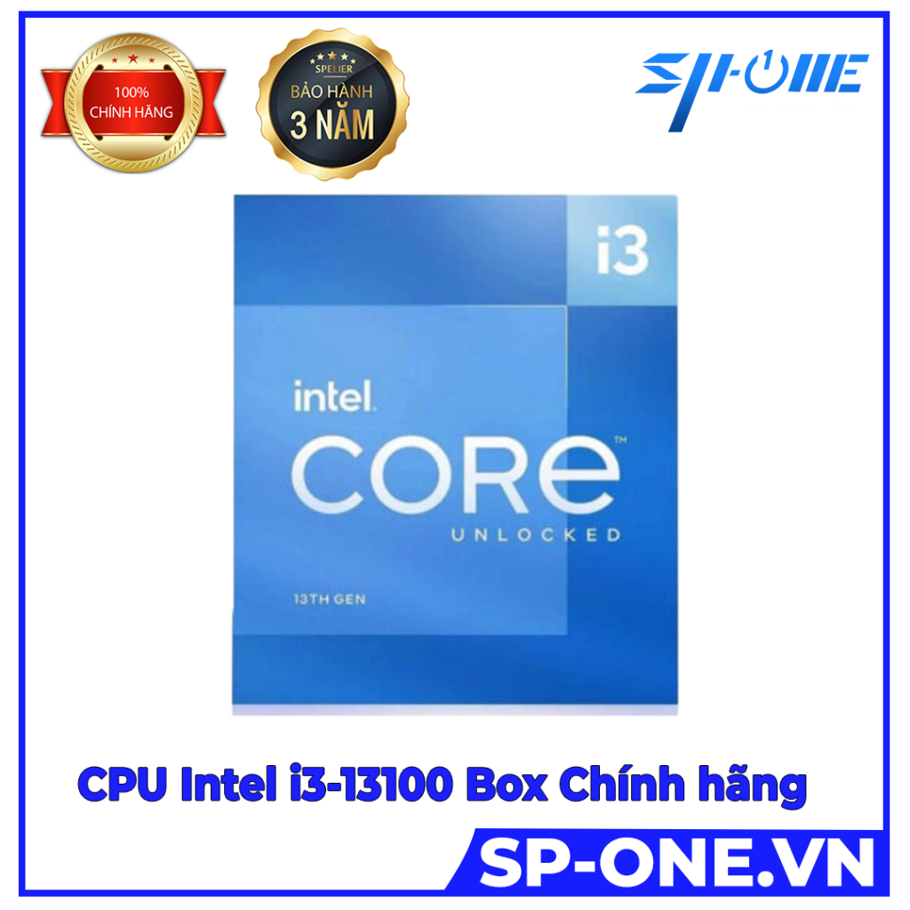 CPU Intel Core i3 13100 (3.4GHz boost 4.5GHz, 4 nhân 8 luồng, 12MB ...