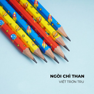 Hộp 12 Chiếc Bút Chì Gỗ Cao Cấp Có Tẩy MONDEZ Ngòi 2B, Nét Bút Mịn Chì Mềm, Dùng Cho Bé Tập Viết M10002