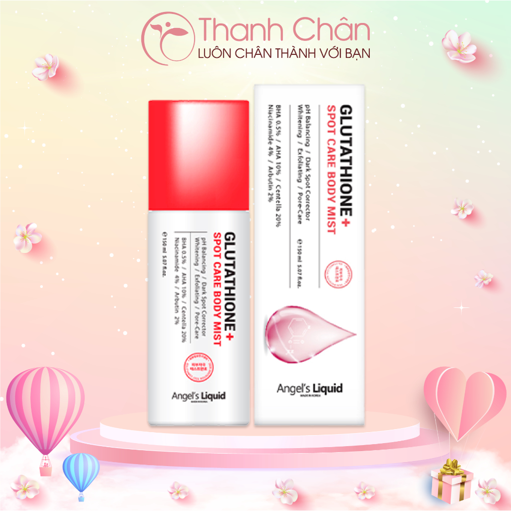 glutathione spot care body mist Xịt mụn lưng Angel Liquid Glutathione Spot Care Body Mist 150ml