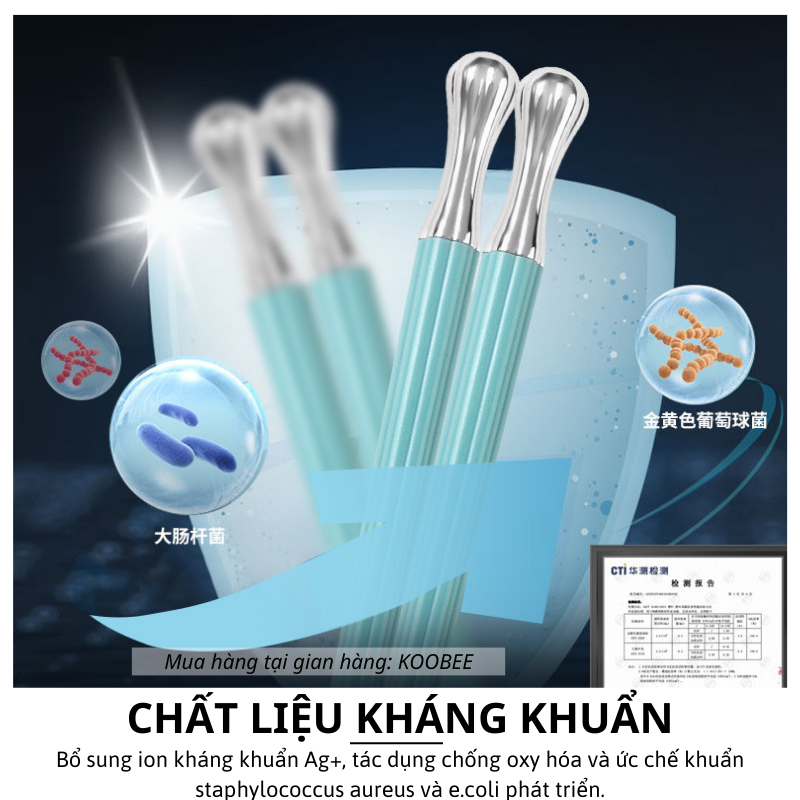 Bộ 5 Đôi Đũa Sợi Thủy Tinh Xanh Ngọc KOOBEE Cao Cấp – Chống Trơn, Không Mốc, Chịu Nhiệt, Dùng Cho Máy Rửa Bát (BA19)
