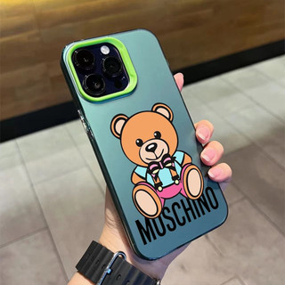 Ốp lưng iphone nhựa acrylic cứng chống sốc Gấu đeo nơ dành cho ip 6/7/8/plus/x/xr/xs/11/12/13/14/15/pro max - dx2012