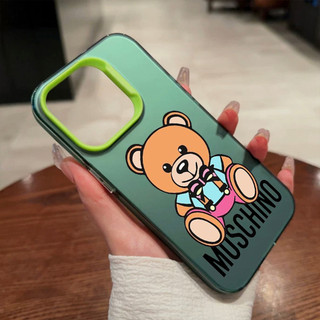Ốp lưng iphone nhựa acrylic cứng chống sốc Gấu đeo nơ dành cho ip 6/7/8/plus/x/xr/xs/11/12/13/14/15/pro max - dx2012