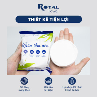 Khăn Tắm Nén Du Lịch Royal Towel 70x140cm Sợi Viscose Tiện Lợi, Dày Dặn, Thấm Hút Tốt, Kháng Khuẩn