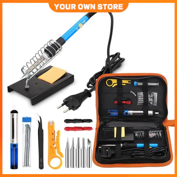 bộ 15 món Mỏ hàn thiếc điều chỉnh nhiệt độ, máy hàn chì mini, mỏ hàn 60w 220v và phụ kiện hàn