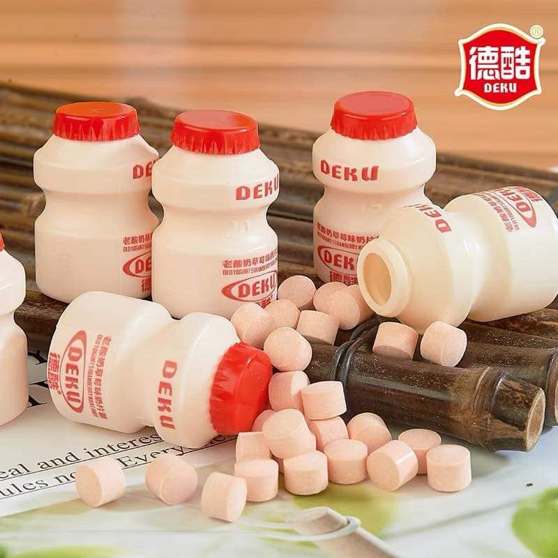 Hộp lớn gồm 30 hủ kẹo viên sữa chua nén Deku Hongkong - màu ngẫu nhiên ...