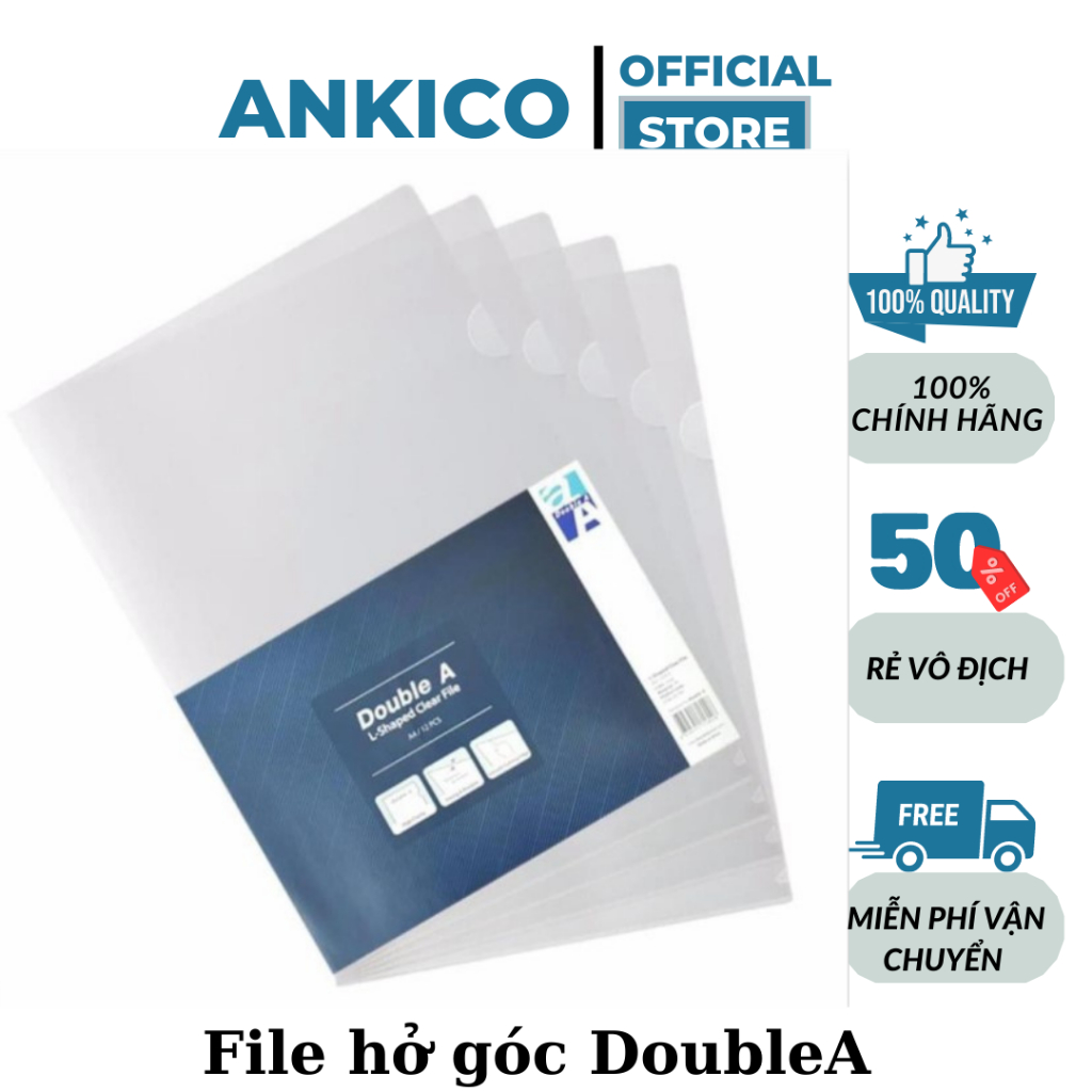 [ANKICO x DOUBLE A] Combo 12 file hở cạnh khổ A4 DoubleA bền đẹp ANKICO ...