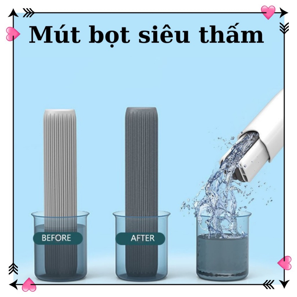 Cây Lau Bàn Bếp Tự Vắt Thông Minh Mini 25cm, Bọt Biển Siêu Thấm Hút Đa Năng, Gập Gọn
