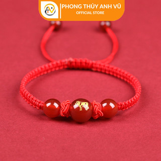 Vòng phong thủy chỉ đỏ may mắn - Vòng đeo tay hình con giáp tuổi sửu - bảo hành 12 tháng