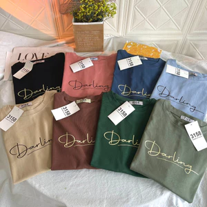 Áo thun nữ YUSTUDIO 3158 form rộng cotton khô nam nữ mẫu Darling