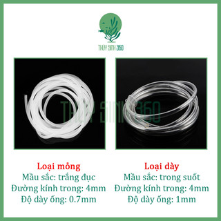 Dây Dẫn Khí Oxy, Co2 Cho Bể Cá Cảnh, Thủy Sinh - Đường Kính Trong 4mm - Dây PU Dẻo, Chống Gập Độ Bền Cao