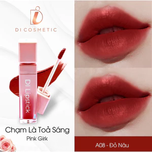 A08- Đỏ Nâu Son DI Cosmetic Lì Môi Không Chì Chính Hãng