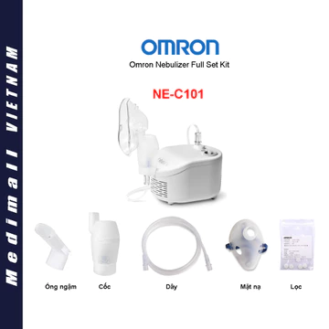 [HỎA TỐC] Bộ phụ kiện máy xông khí dung Omron NE-C101 Cốc thuốc, Dây dẫn, Mặt nạ, Lọc khí, ống ngậm, Càng xông mũi