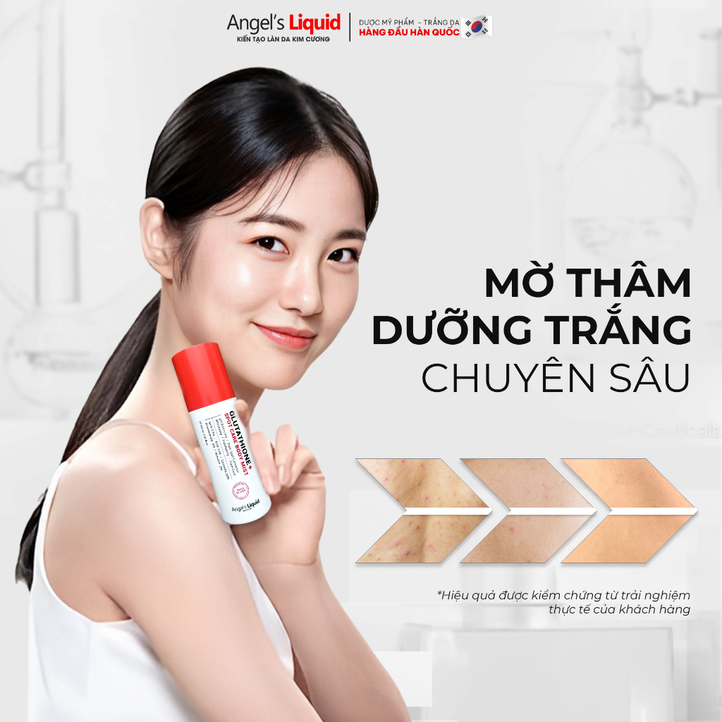 angel's liquid glutathione body mist Xịt Giảm Mụn Lưng Angel's Liquid Glutathione+ Spot Care Body Mist 150ml