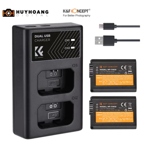 Pin máy ảnh Sony NP-FW50 - Thương hiệu K&F Concept (2 Pin 1 Sạc)