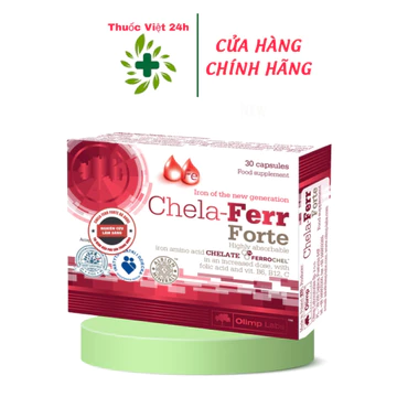 CHELA FERR FORTE - Hộp 30 viên - Viên uống bổ sung sắt cho người thiếu máu, thiếu sắt, bà bầu - TV24H