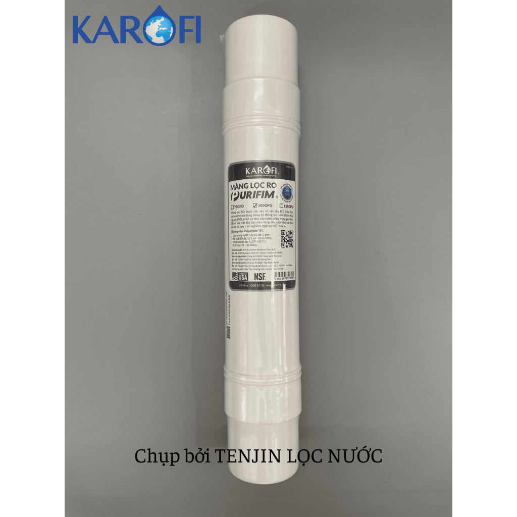 Màng Lọc RO Purifim Karofi Sản Xuất Tại Mỹ Công Suất 100GPD Cắm Nhanh Dùng - Lõi Lọc Nước Số 4, Màng RO