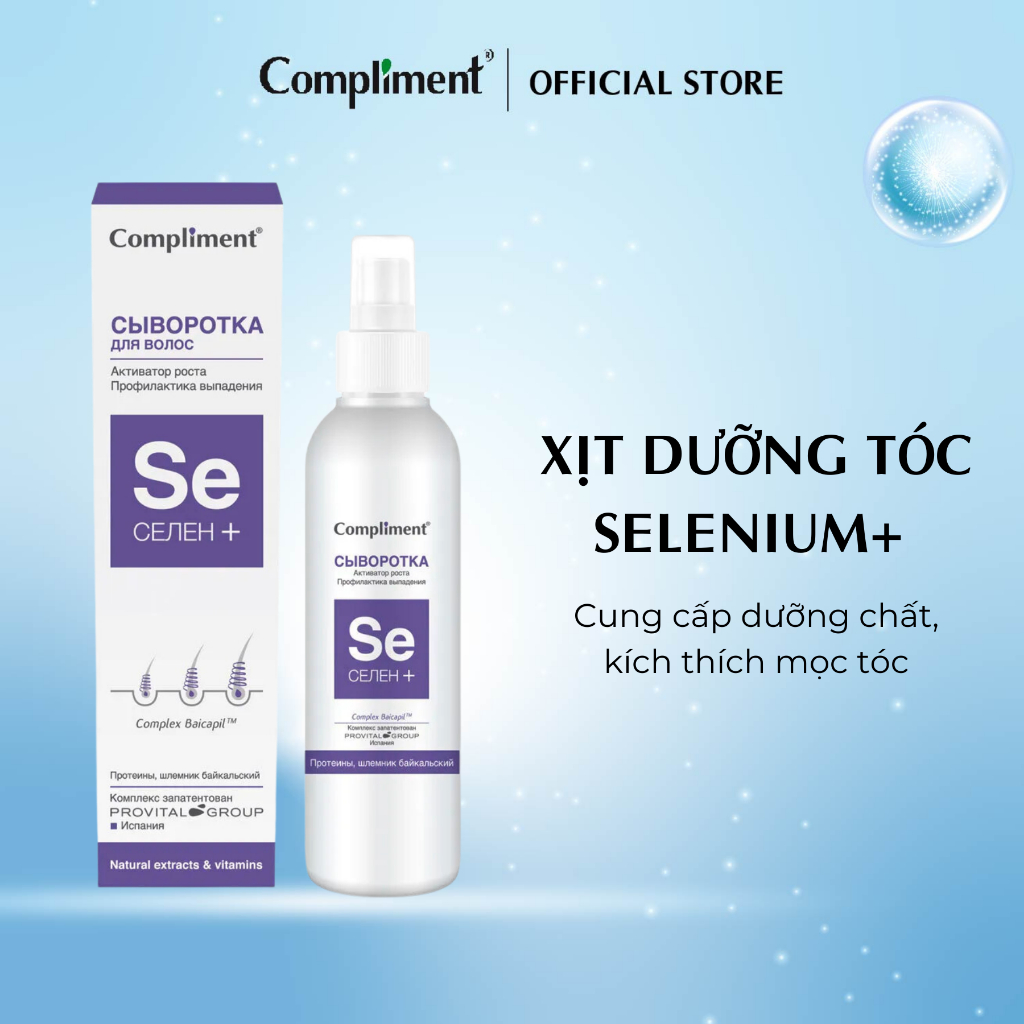 Xịt dưỡng tóc Compliment kích thích mọc tóc hoạt động kép SELENIUM+ ...