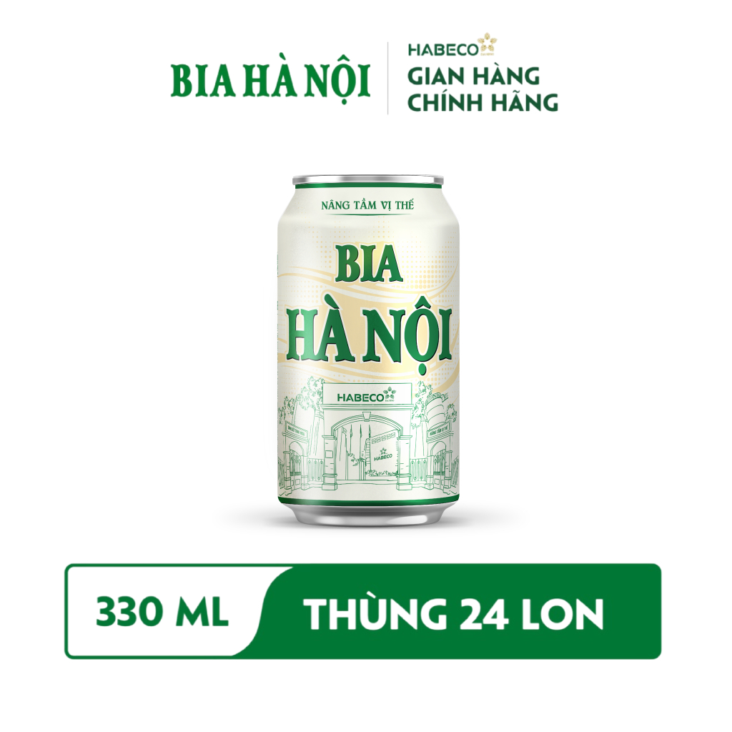 Ảnh Thùng 24 lon Bia Hà Nội Nhãn Xanh - HABECO (330ml/lon) 1