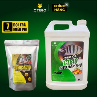 [Siêu phục hồi] 5 lít đạm cá hữu cơ CTBIO + 1kg a xit humic giúp cải ...
