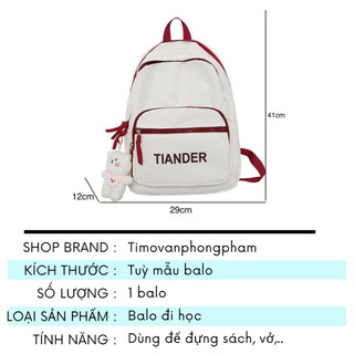 Balo Đi Học Cute Phong Cách Hàn Quốc Ulzzang Thời Trang Basic Trơn TV26-42