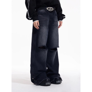 Quần Jeans Ống Siêu To Nam Nữ Unisex Màu Xanh và Đen Jeans Wash
