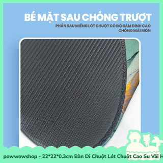 [Sẵn VN - Hỏa Tốc] 22*22*0.3cm Bàn Di Chuột / Lót Chuột Cao Su Vải Phong Cách Nhân Vật Anime Manga Game Pocket Monster
