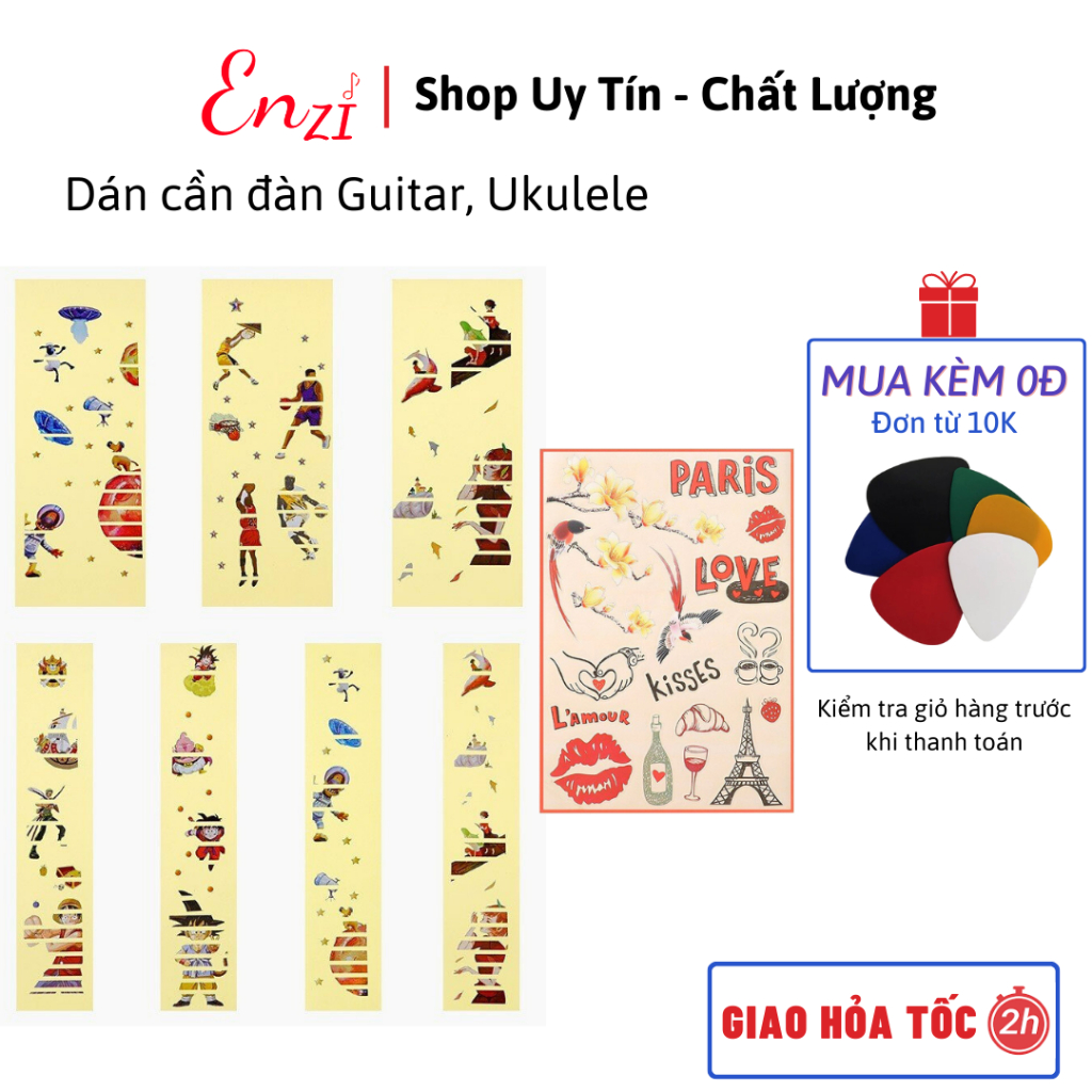 Sticker Miếng dán trang trí cần đàn và thùng đàn dành cho Guiter ...