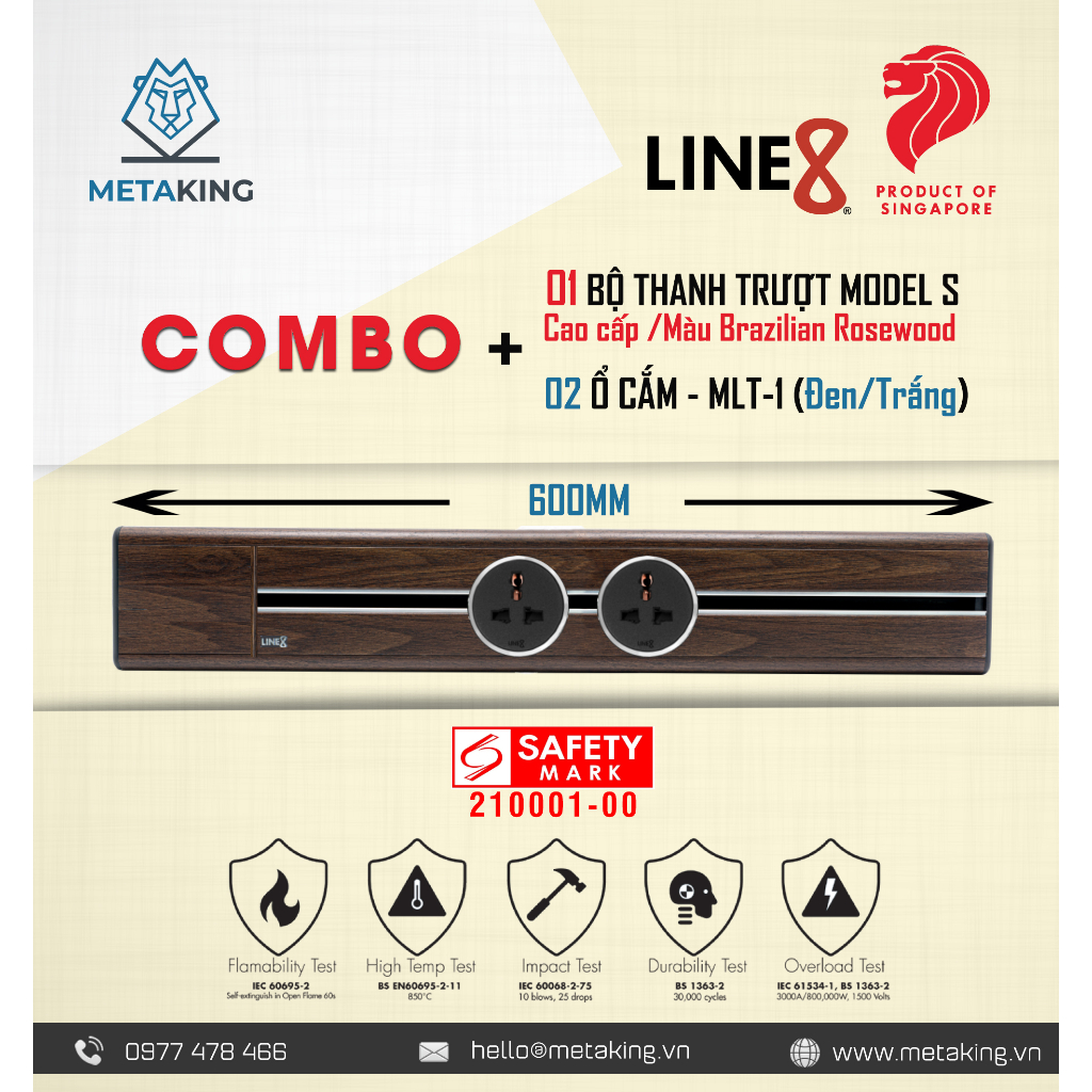 COMBO [ 01 Thanh Ray Dẫn Điện Line8 Model S (600mm/Cao Cấp/Màu ...