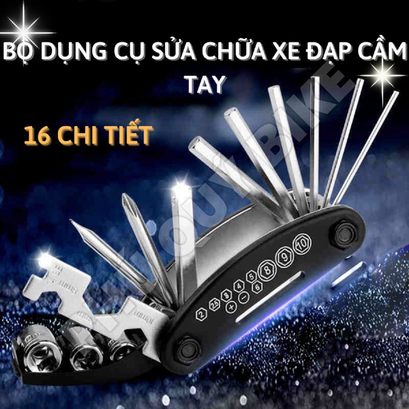 Bộ lục Giác Da Năng 16 Món Sửa Chữa Xe Đạp Nhỏ Gọn