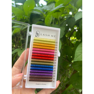 Mi khay LASHES SUPPLY 16 line MÀU NÂU độ cong C,CC,D + MIX ĐỦ MÀU  chất mi silk Hàn, mềm dễ bắt keo.