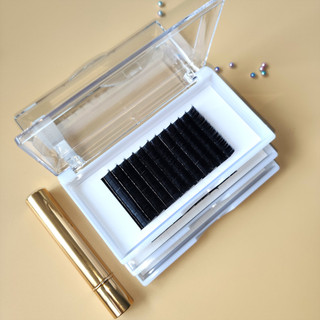 Mi khay LASHES SUPPLY 12 line MÀU ĐEN độ cong C, chất mi silk Hàn, mềm dễ bắt keo, dùng để nối volume, classic