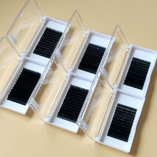 Mi khay LASHES SUPPLY 12 line MÀU ĐEN độ cong CC, chất mi silk Hàn, mềm dễ bắt keo, classic