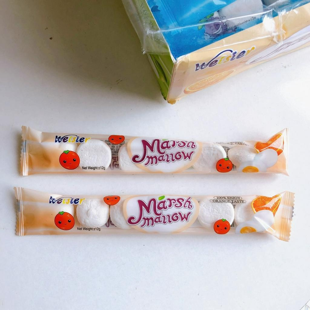 Set 10 Túi Kẹo Marshmallow Nhân Chảy Vị Trái Cây, Kẹo Dẻo Nội Địa Thái Lan