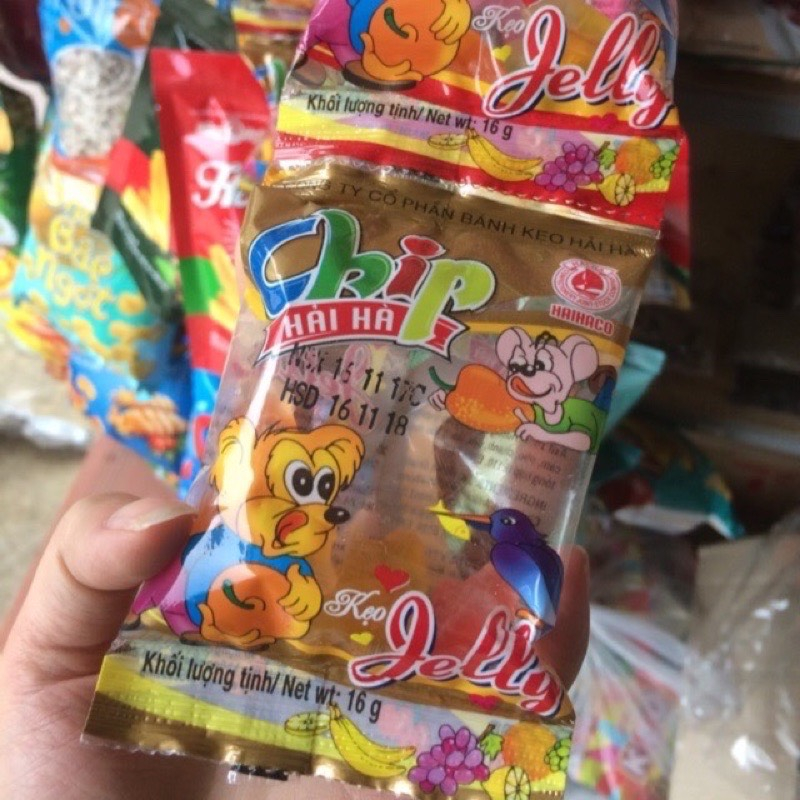 Dây 10 Gói ChipChip Jelly Hải Hà Trái Cây Hỗn Hợp, Đồ Ăn Vặt Tuổi Thơ