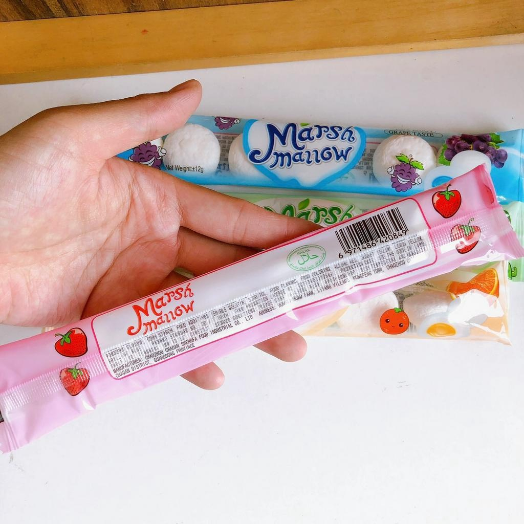 Set 10 Túi Kẹo Marshmallow Nhân Chảy Vị Trái Cây, Kẹo Dẻo Nội Địa Thái Lan