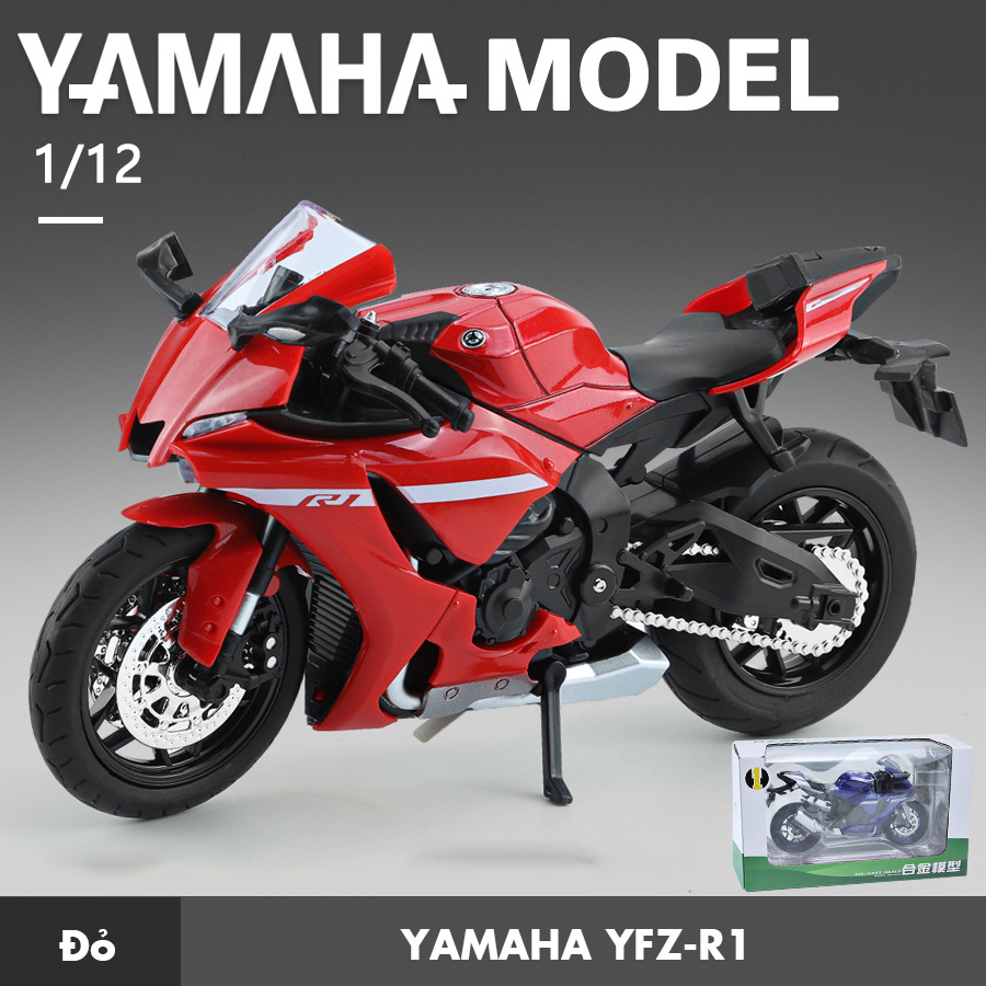 Mô hình xe moto Yamaha YZF-R1 Car Collection bằng hợp kim có giảm xóc ...